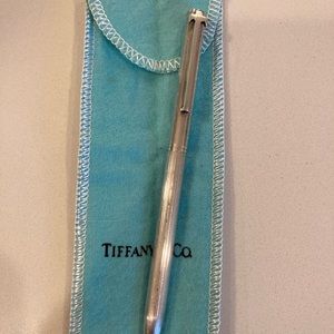 Authentic Tiffany &Co Silver polka dot pen